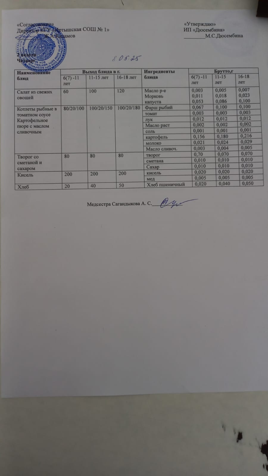 8.05 меню